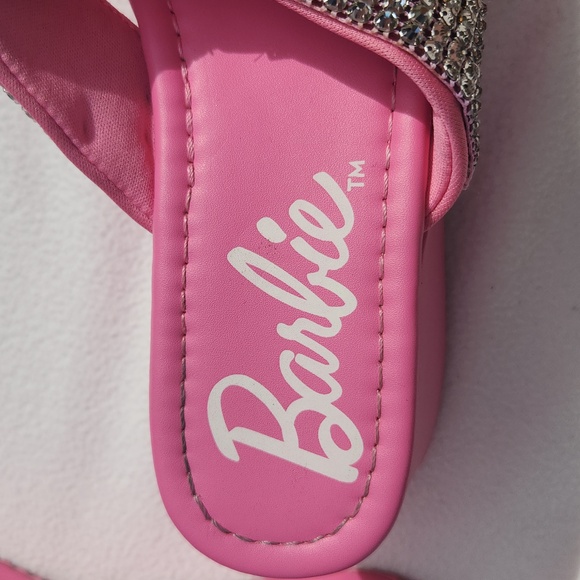 Barbie x Forever 21 Pink Rhinestone Platform Wedge Sandals - Size 8 - Picture 3 of 11
